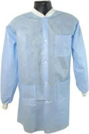 LABCOAT/DISPOSABLE/WHITE/MED/.